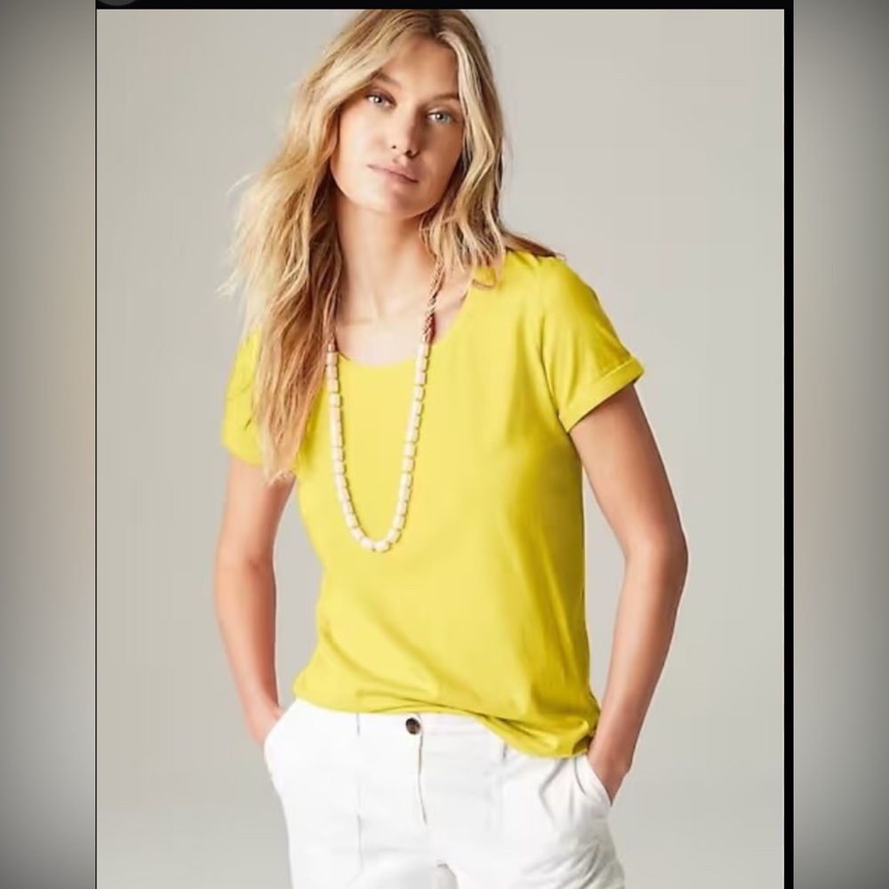 J. Jill Everyday Cotton Tee • Yellow • Size S • NWT